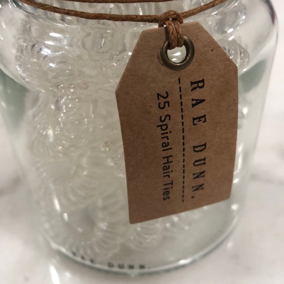 Rae Dunn Spiral Hair Tie Jar “Hair Ties” 25 count - Picture 3 of 5